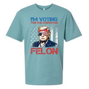 IM Voting For The Convicted Fellon 2024 Us Flag Pro Trump Sueded Cloud Jersey T-Shirt