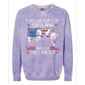 I Voted For The Outlaw And The Hillbilly Colorblast Crewneck Sweatshirt