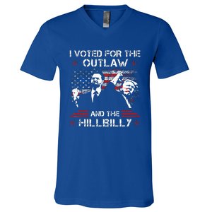 I Voted For The Outlaw And The Hillbilly V-Neck T-Shirt