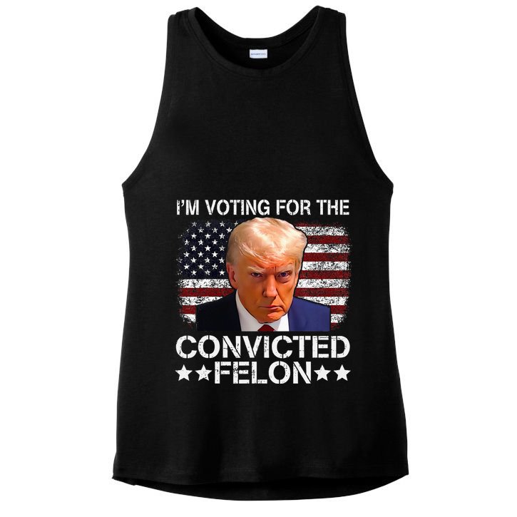 IM Voting For The Convicted Felon Trump Mugshot Pro Trump Ladies PosiCharge Tri-Blend Wicking Tank