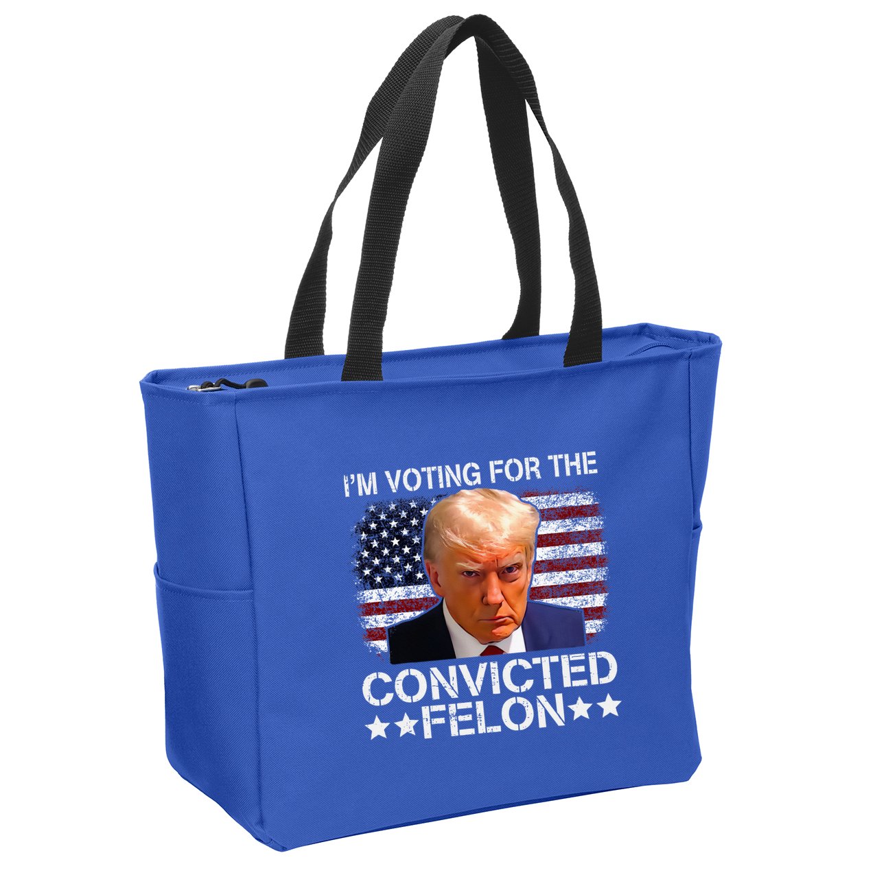 IM Voting For The Convicted Felon Trump Mugshot Pro Trump Zip Tote Bag