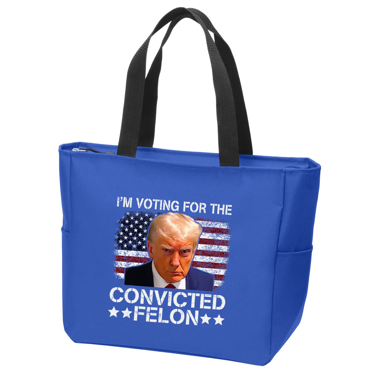 IM Voting For The Convicted Felon Trump Mugshot Pro Trump Zip Tote Bag