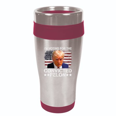 IM Voting For The Convicted Felon Trump Mugshot Pro Trump 16oz Travel Tumbler