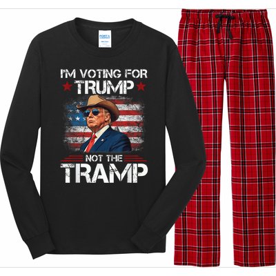 Im Voting For Trump Not The Tramp Trump Vance 2024 Long Sleeve Pajama Set