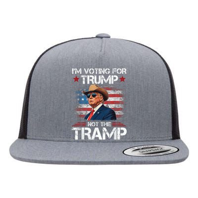 Im Voting For Trump Not The Tramp Trump Vance 2024 Flat Bill Trucker Hat