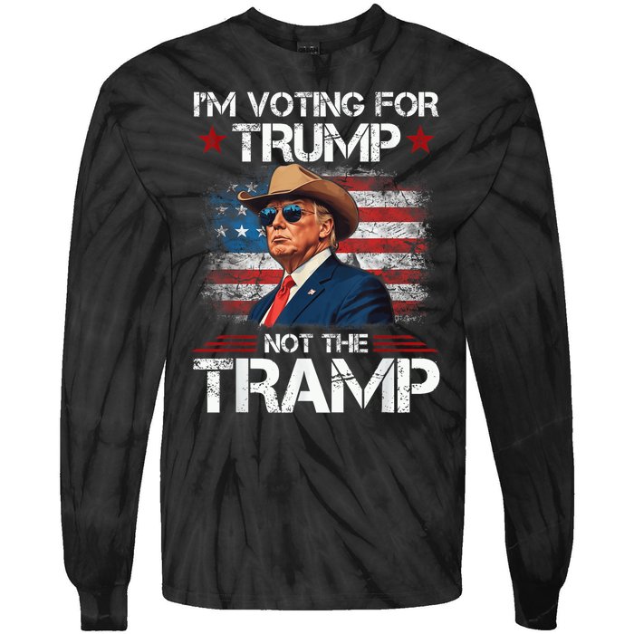 Im Voting For Trump Not The Tramp Trump Vance 2024 Tie-Dye Long Sleeve Shirt