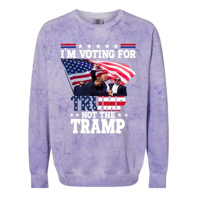 IM Voting For Trump Not The Tramp Trump Vance 2024 Colorblast Crewneck Sweatshirt