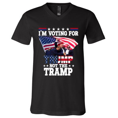 IM Voting For Trump Not The Tramp Trump Vance 2024 V-Neck T-Shirt