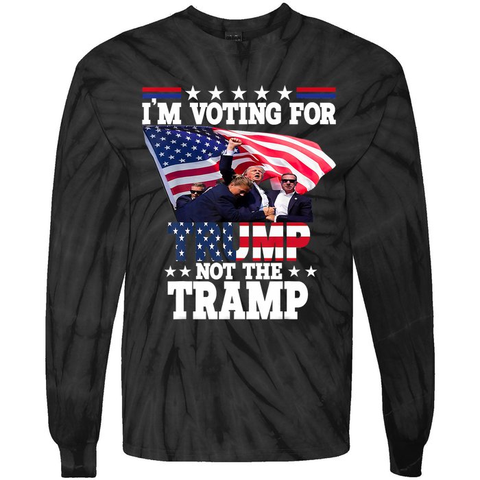 IM Voting For Trump Not The Tramp Trump Vance 2024 Tie-Dye Long Sleeve Shirt