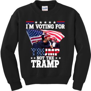 IM Voting For Trump Not The Tramp Trump Vance 2024 Kids Sweatshirt