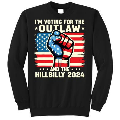 Im Voting For The Outlaw And The Hillbilly 2024 Us Flag Sweatshirt