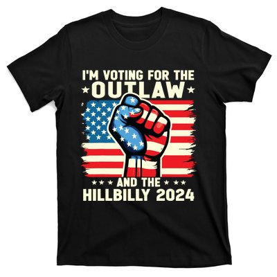 Im Voting For The Outlaw And The Hillbilly 2024 Us Flag T-Shirt