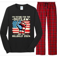 Im Voting For The Outlaw And The Hillbilly 2024 Us Flag Long Sleeve Pajama Set