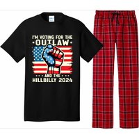 Im Voting For The Outlaw And The Hillbilly 2024 Us Flag Pajama Set