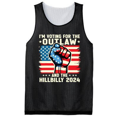 Im Voting For The Outlaw And The Hillbilly 2024 Us Flag Mesh Reversible Basketball Jersey Tank