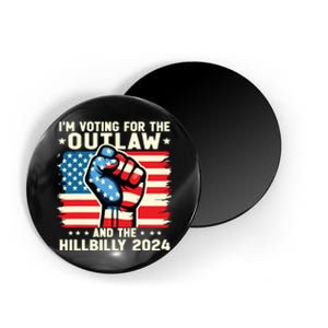 Im Voting For The Outlaw And The Hillbilly 2024 Us Flag Magnet