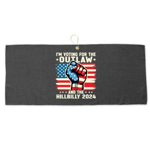 Im Voting For The Outlaw And The Hillbilly 2024 Us Flag Large Microfiber Waffle Golf Towel