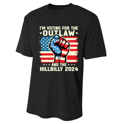 Im Voting For The Outlaw And The Hillbilly 2024 Us Flag Performance Sprint T-Shirt