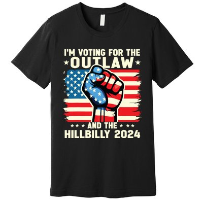 Im Voting For The Outlaw And The Hillbilly 2024 Us Flag Premium T-Shirt