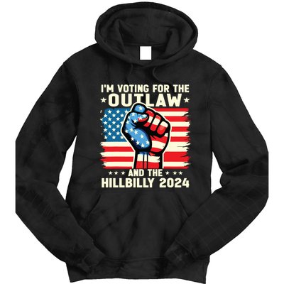 Im Voting For The Outlaw And The Hillbilly 2024 Us Flag Tie Dye Hoodie