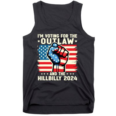 Im Voting For The Outlaw And The Hillbilly 2024 Us Flag Tank Top