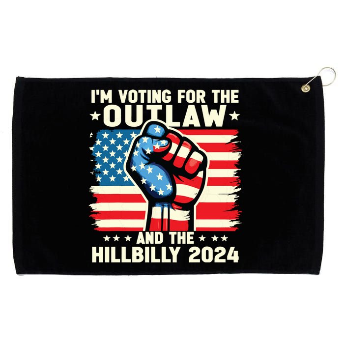 Im Voting For The Outlaw And The Hillbilly 2024 Us Flag Grommeted Golf Towel