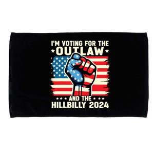 Im Voting For The Outlaw And The Hillbilly 2024 Us Flag Microfiber Hand Towel