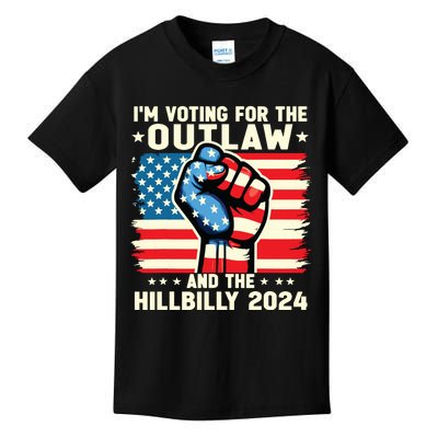 Im Voting For The Outlaw And The Hillbilly 2024 Us Flag Kids T-Shirt