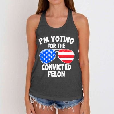 IM Voting For The Convicted Felon Funny Pro 2024 Women's Knotted Racerback Tank