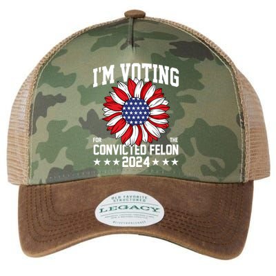 Im Voting For The Convicted Felon 4th Of July Pro Trump Legacy Tie Dye Trucker Hat