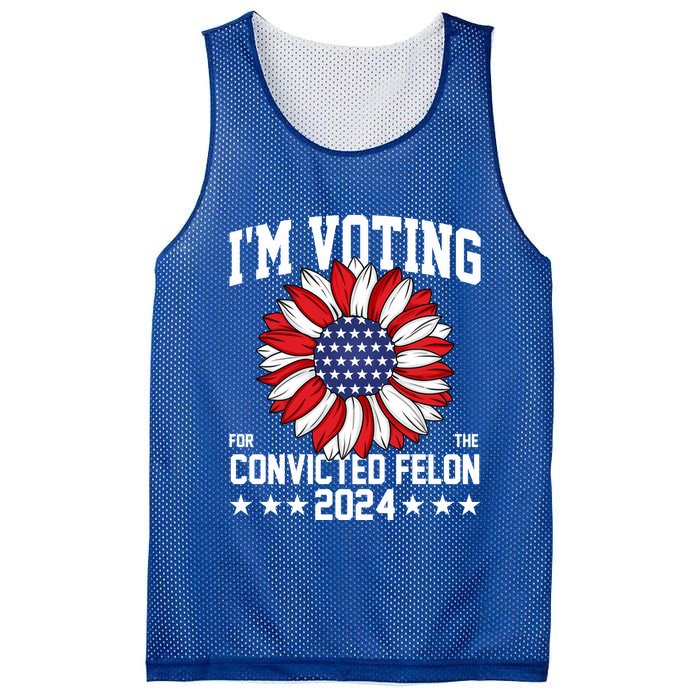 Im Voting For The Convicted Felon 4th Of July Pro Trump Mesh Reversible Basketball Jersey Tank