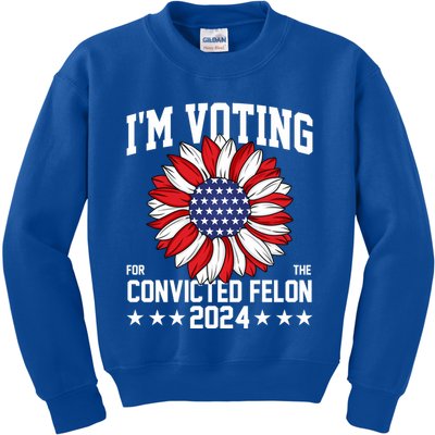Im Voting For The Convicted Felon 4th Of July Pro Trump Kids Sweatshirt