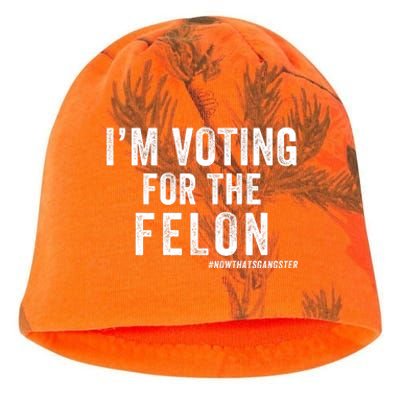 IM Voting For The Felon Trump 2024 Never Surrender 2024 America Under Distress Kati - Camo Knit Beanie