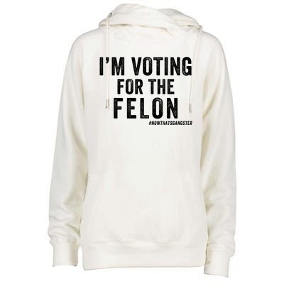 IM Voting For The Felon Trump 2024 Never Surrender 2024 America Under Distress Womens Funnel Neck Pullover Hood