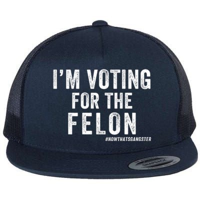 IM Voting For The Felon Trump 2024 Never Surrender 2024 America Under Distress Flat Bill Trucker Hat