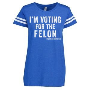 IM Voting For The Felon Trump 2024 Never Surrender 2024 America Under Distress Enza Ladies Jersey Football T-Shirt