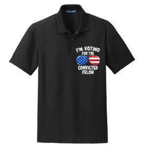 IM Voting For The Convicted Felon Funny Pro 2024 Dry Zone Grid Polo