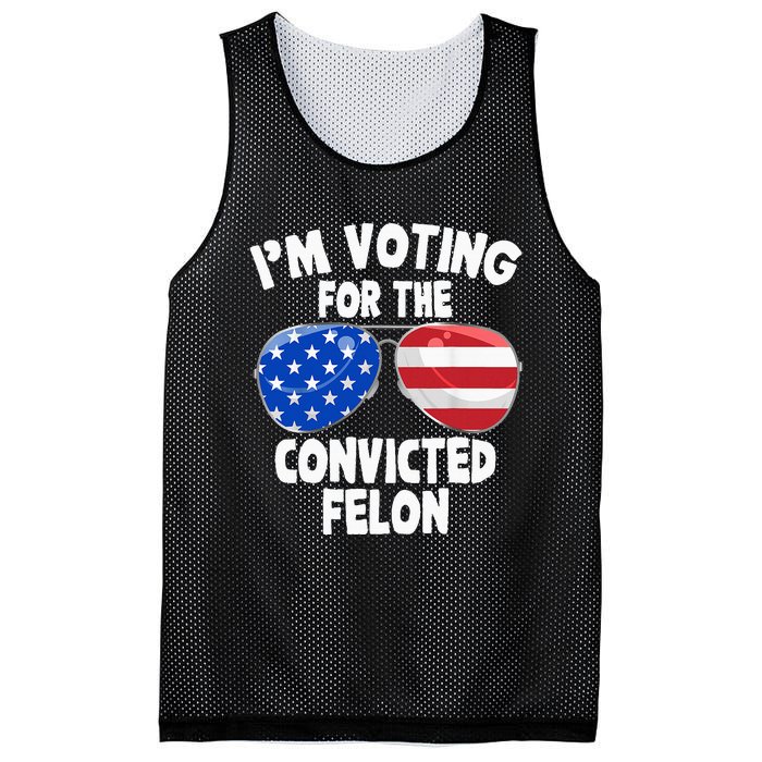 IM Voting For The Convicted Felon Funny Pro 2024 Mesh Reversible Basketball Jersey Tank