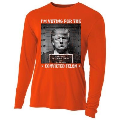 IM Voting For The Convicted Felon Funny Trump 2024 Cooling Performance Long Sleeve Crew