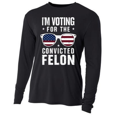 IM Voting For The Convicted Felon Funny Trump 2024 Cooling Performance Long Sleeve Crew