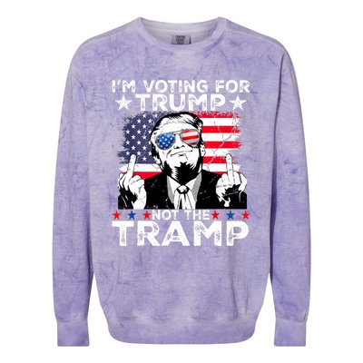 IM Voting For Trump Not The Tramp Trump Vance 2024 America Flag Colorblast Crewneck Sweatshirt