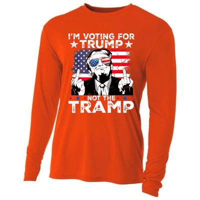 IM Voting For Trump Not The Tramp Trump Vance 2024 America Flag Cooling Performance Long Sleeve Crew