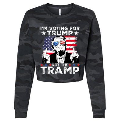 IM Voting For Trump Not The Tramp Trump Vance 2024 America Flag Cropped Pullover Crew