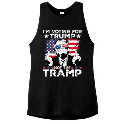 IM Voting For Trump Not The Tramp Trump Vance 2024 America Flag Ladies PosiCharge Tri-Blend Wicking Tank