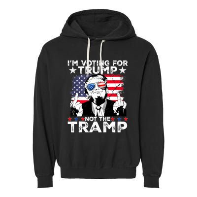 IM Voting For Trump Not The Tramp Trump Vance 2024 America Flag Garment-Dyed Fleece Hoodie