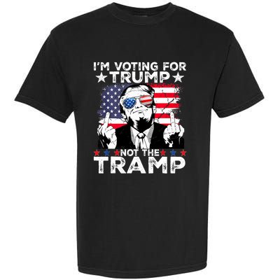 IM Voting For Trump Not The Tramp Trump Vance 2024 America Flag Garment-Dyed Heavyweight T-Shirt