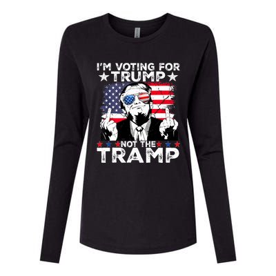 IM Voting For Trump Not The Tramp Trump Vance 2024 America Flag Womens Cotton Relaxed Long Sleeve T-Shirt