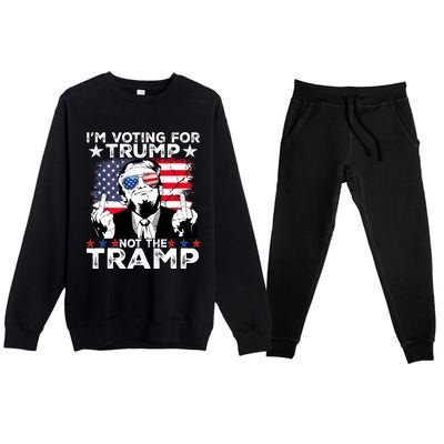 IM Voting For Trump Not The Tramp Trump Vance 2024 America Flag Premium Crewneck Sweatsuit Set