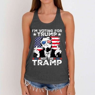 IM Voting For Trump Not The Tramp Trump Vance 2024 America Flag Women's Knotted Racerback Tank