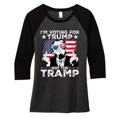 IM Voting For Trump Not The Tramp Trump Vance 2024 America Flag Women's Tri-Blend 3/4-Sleeve Raglan Shirt